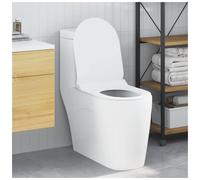 Toilet Seat White 50x36.5x5 cm Polypropylene Antibacterial Stainless Hinges ECO