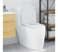 Toilet Seat White Duroplast 47x36cm Soft Close Quick Fit Modern Toilet Lid Hinge