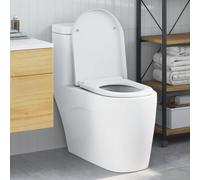 Toilet Seat White Duroplast 49x36x4cm Soft-Close Standard Oval Comfortable Slim