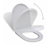 Toilet Seat White Polypropylene Soft-Close 46x34 cm Adjustable Hinge Rubber