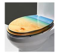 Toilet Seat White Soft Close - Glitter Oval Resin Seat, Quick Release, Easy to Clean - Comfortable Covers for Bathrooms - Ideal for A Sparkling Upgrade