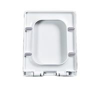 Toilet Seat White Square Adjustable Hinge Quick-Release Top-Fixed 04A