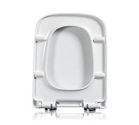 Toilet Seat White Square Adjustable Hinge Quick-Release Top-Fixed 04A