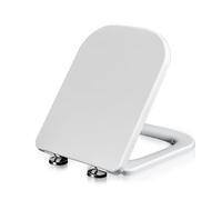 Toilet seat, White Square Toilet Seat Lid Rectangular Shape with Mute Soft Close Cover & Quick-Release, Easy Top Fix Blind Hole,04A(04B)