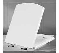 Toilet seat White Toilet Seat Soft Close Square Shape Heavy Duty Toilet Seats, Non-Slip Square Shape Loo Seat, Easy Clean with Non-Slip Seat Bumpers,white-37 * 47cm (White 37 * 47cm)