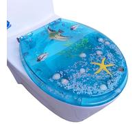Toilet Seat Will Never Loosen and Provide The, Elongated Toilet Seat, Easy for Cleaning, Resin Transparent 3D Effects Decorative Quick Release Hinges Heavy Duty Toilet Lid