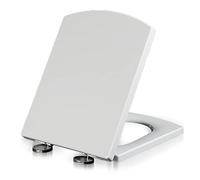 Toilet Seat Will Slowly Close and Never Loosen, Square U-Shaped, Long Lasting Plastic and Resin, White
