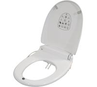Toilet Seat with Bidet Cleaning featuring a Warm Air Dryer Night Light and Heated Seat Oval Aidapt White One Size