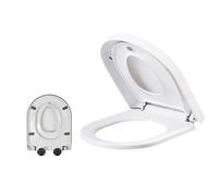 Toilet Seat with Built in Potty Training Seat, D Shaped Toilet Seats, Soft Close, Quick Release, Removable Siege Toilette, White
