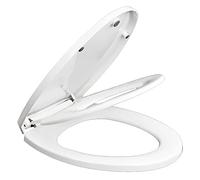 Toilet Seat with Built-in Potty Training Seat, Slow-Close, Removable That Will Never Loosen, Elongated 2 in 1 Plastic Toilet Seat Lid White