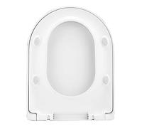 Toilet Seat with Chrome Hinges Will Slow Close and Never Come Loose, Ally Designed Arc Seat, Resin, Easy Installation White (White 36x47.4cm)