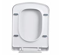 Toilet Seat with Cover Slow-Close Quick-Release for Easy Cleaning Top Fixing Adjustable Hinges Square Toilet Lid