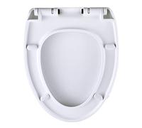 Toilet Seat with Cover Slow Soft Quiet Close Toilet Lid Plastic Quick-Release Hinges, Quick-Attach Hardware, No Slam Toilet Seat (White F)