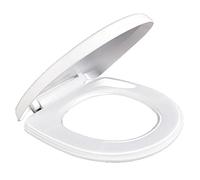 Toilet Seat with Hinges Will Slow Close and Never Come Loose, Elongated, Plastic, Stable Hinge Design to Prevent Shifting - Soft Closed - V/U/O-Type (B)