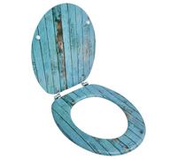 vidaXL Toilet Seat with MDF Lid in Old Wood Design - Adjustable, Durable, Easy to Install and Clean, Fits Universal Toilet Bowls