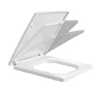 Toilet Seat with Slow Close and Never Come Loose, Premium One Click Elongated Toilet Lid, PP Plastic, Easy Installation and Quick, White