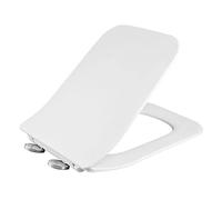 Toilet Seat with Slow Close and Never Come Loose, Premium One Click Elongated Toilet Lid, PP Plastic, Easy Installation and Quick, White