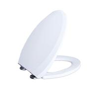 Toilet Seat with Slow Close Hinges, V-Shaped Toilet Seats with 360° Adjustable Hinge and Quick-Release for Easy Clean, Easy Installation, Heavy Duty Urea-Formaldehyde, White, 01G, 45.5x38.5cm