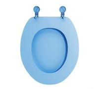 Toilet Seat with Soft Close and Quick Release Features, Suitable for U and O Shaped Toilets, Made from EVA Material, Top Fixed for Stability (Blue O-type)
