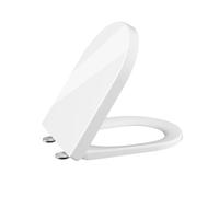Toilet Seat with Soft Close Mechanism, Toilet Lid, WC Seat, Toilet Seat with Quick-Release Function & Adjustable Hinges, Toilet Lid made of UF Duroplast, D-Shape, White