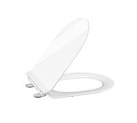 Toilet Seat with Soft-Close Mechanism, Toilet Seat with Quick Release Function and Adjustable Hinges, Toilet Lid Made of UF Duroplast, D-Shape White