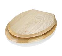 Toilet Seat with Soft Close, Standard Wood Cover Toilet Lid,Mute Quick Stainless Steel Hinges Easy to Install Also Easy to Clean