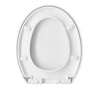 Toilet Seat with Soft Close U/O/V Shape Toilet Seats White PP Plastic with Adjustable Hinges and Non-Slip Bumpers Toilet Lid Replacement for Bathroom Easy Install
