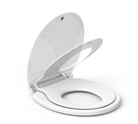 Toilet Seat with Toddler Seat,17” Toilet Seat Cover - Toddler Potty Training Seat Built-in, Soft-Close PP with Durable Hinges, Release with Hardware,Easy to Install