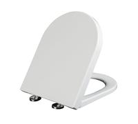 Toilet Seats 420 * 330mm, D Shape Soft Close Toilet Seat White with Quick Release, Top Fixing & 360° Adjustable Hinges(02)