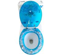 Toilet Seats - Soft Closed - Stable Hinge Design to Prevent Shifting - Easy Installation and Quick Release Removable for Cleaning - Clear Seashells Cover Resin Seats Ocean Series
