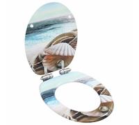 Toilet Seats with Soft-Close Lid MDF Shell Design, Adjustable Chrome-Zinc Hinges 12-20 cm, Universal Fit for Toilet, Quiet Soft-Close Mechanism, Robust and Easy to Clean, Pack of 2