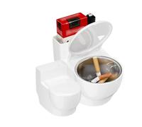 Toilet Shaped Ashtray Creative Wall Mounted or Desktop Smoking Ash Holder for Home Office or Bathroom White Toilet Ashtray Design Unique Smoker Home Ashtrays for Easy Ash Collection