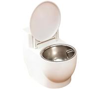Toilet-Shaped Cat Bowl, Novelty Raised Water Bowl for Small Pets, Stainless Steel Non-Spill Pet Bowl, Elevated Cat Food Dish, 5.5 x 3.9 x 3.9 in / 14 x 10 x 10 cm, Amusing Design for Cats and Dogs