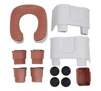 Toilet Shower Chair Safety Non Slip Base Folding Commode Toilet Chair with Tissue Box Pregnant Women Elderly Khaki