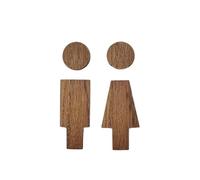 Toilet Sign 1pc Self-adhesive Solid Wood Men's &women's Toilet Sign Antique WC Door Plate Bath Centre Bathroom Decorations(Color1)