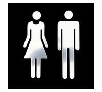 Toilet Sign 3D Toilet Entrance Sign Wall Stickers Funny Woman Man WC Washroom Door Poster Mirror Surface Decal DIY Decor(Color 2)