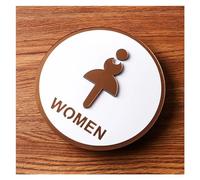 Toilet Sign Acrylic WC Men's and Women's Restroom Door Plaque Bathroom Sign(2,20cm x 20cm)