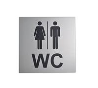 Toilet Sign - Anodised Aluminium - Chic & Elegant 12 x 12 cm Strong Adhesive Surface on the Back - Toilet Sign - Men's Toilet - Women's Toilet - Door Sign Toilet - Men's Toilet - Women's Toilet (1)