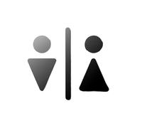 Toilet Sign Arrow Toilet Sign Plate Elegant Wash Room Door Wall Label WC Bathroom Signage House Number(Width 18cm,Type 1)