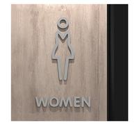 Toilet Sign Black Gold Color Plate 3D Wash Room Door Wall Label Sticker WC Holder Signage