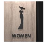 Toilet Sign Black Gold Color Plate 3D Wash Room Door Wall Label Sticker WC Holder Signage