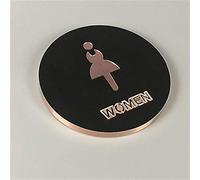 Toilet Sign,Circle Stick to The Glass Wall Door Rose Gold and Black,Men Women Restroom Bathroom Signs