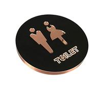 Toilet Sign,Circle Stick to The Glass Wall Door Rose Gold and Black,Men Women Restroom Bathroom Signs