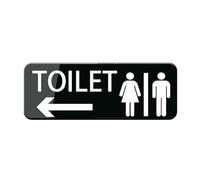 Toilet Sign For Office Door Wall Restroom Signs For Home And Business - Men And Women Bathroom Sign Black White 10X3 In - Easy Installation Without Any Tools - Quality Guaranteed