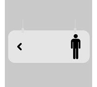 Toilet sign, Hanging Clear Acrylic Bathroom Signs, with Instruct Arrow, Accessories, for Indoor or Outdoor(D,30 * 12cm)