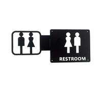 Toilet Sign | Iron Simple Wall Sculpture | Wall Decor Sign - For Shopping Mall, Hotel, Restaurant, Public Toilets, Apartment Entry