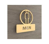 Toilet Sign, Loo Sign Plaque Door Acrylic Door Sticker Signage Toilettens House Number WC(2,20x20cm)