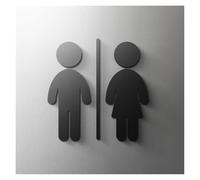 Toilet Sign Matte Floating 3D Relief Arrow Toilet Sign Plate Elegant Wash Room Door Wall Label WC Bathroom Signage House Number(22,Width 25cm)
