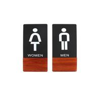 Toilet Sign Rest Room Wc Sign Acrylic Door Indicator Signboard Wall Mount(Man and Women Plate)