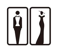 Toilet Sign Self Adhesive WC Signs Wall Stickers Restroom Door Acrylic Plaque